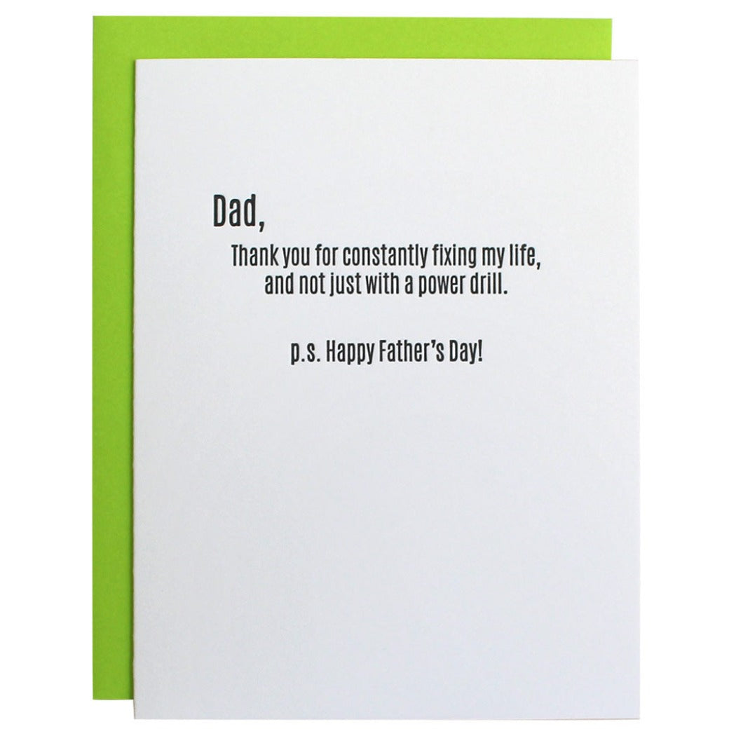Fixing Life Father's Day - Letterpress Card