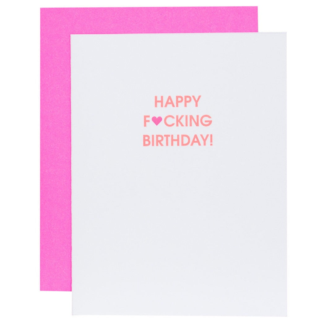 Happy Fucking Birthday Heart - Letterpress Card