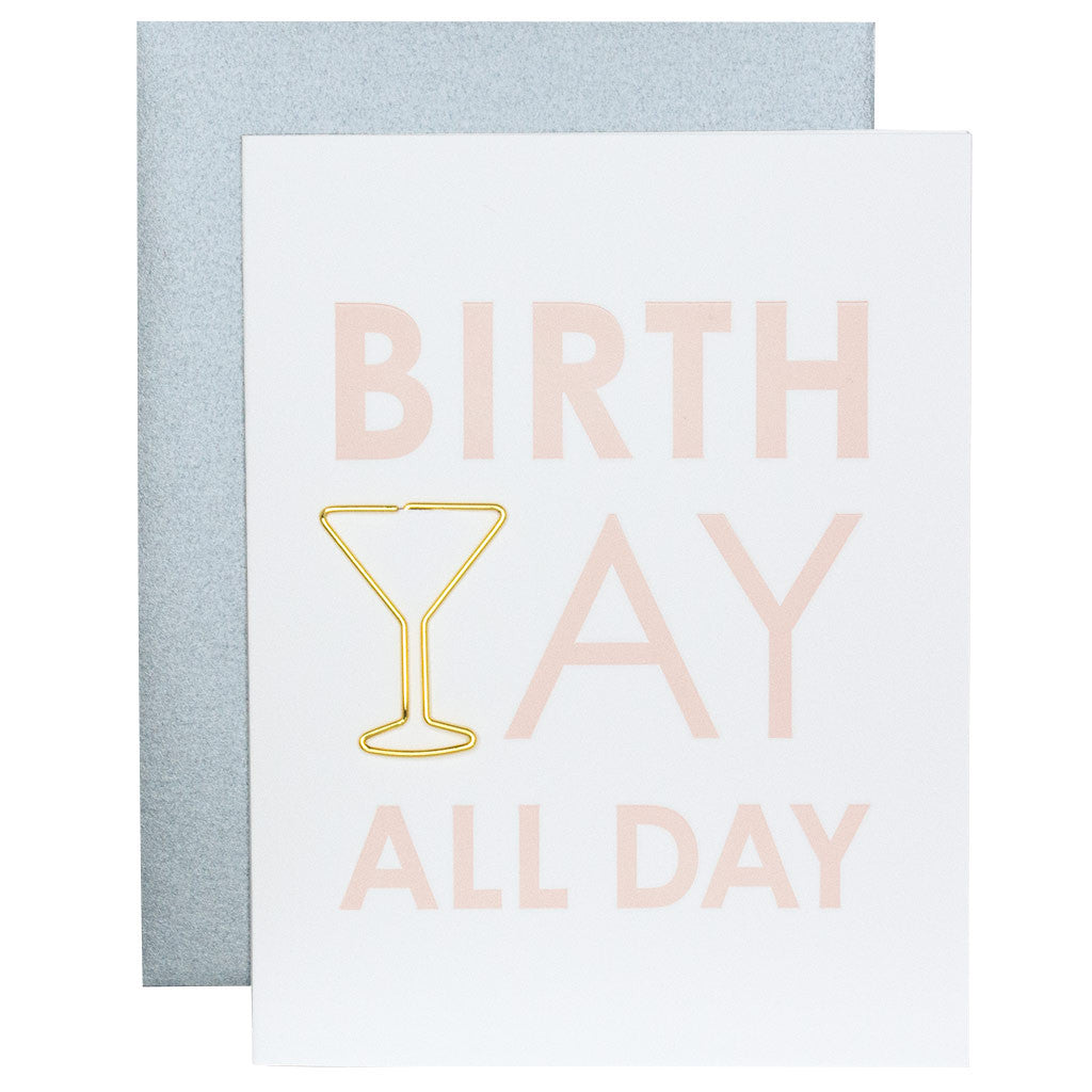 Birth Yay All Day - Paper Clip Letterpress Card