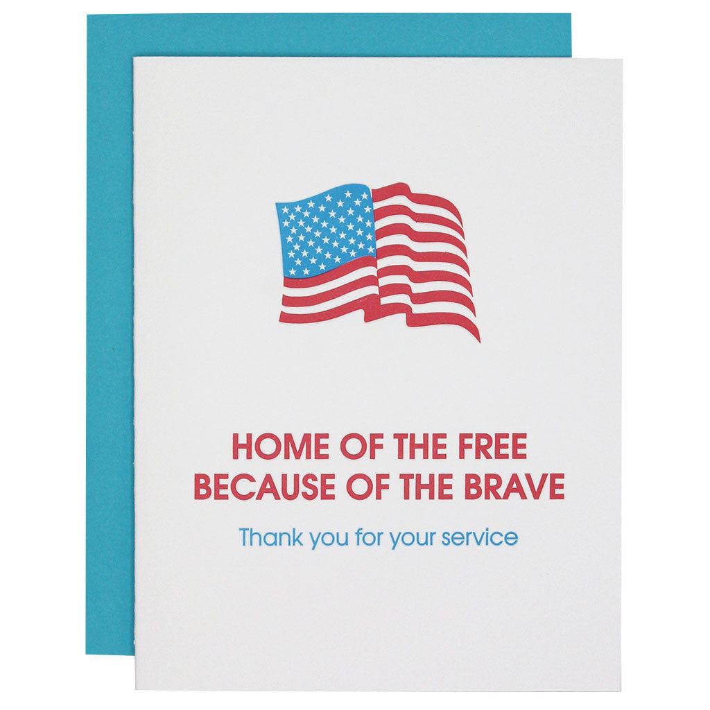 Home of the Free Paper Clip Letterpress Card