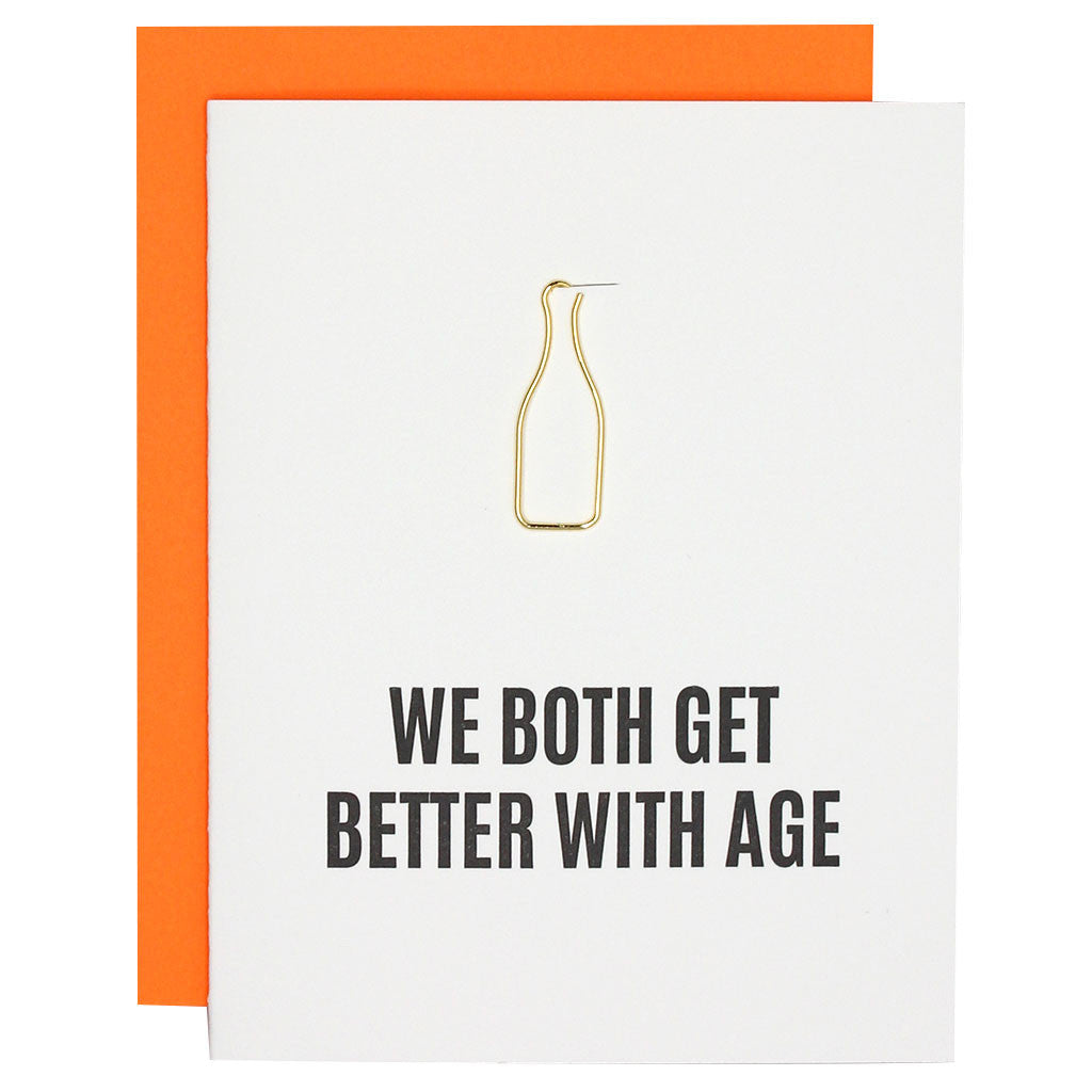 Get Better With Age - Paper Clip Letterpress Card