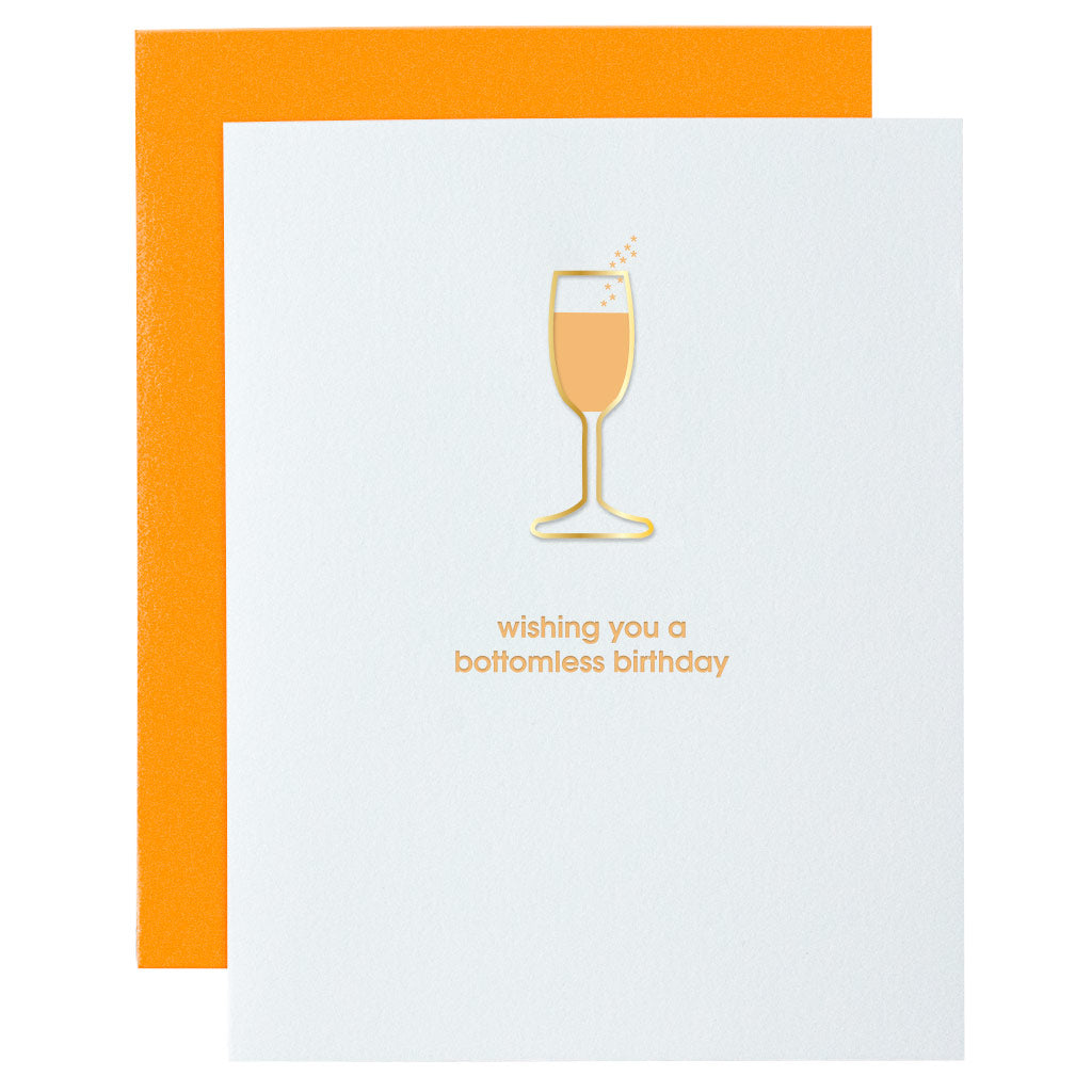 Wishing You a Bottomless Birthday Paper Clip Letterpress Card