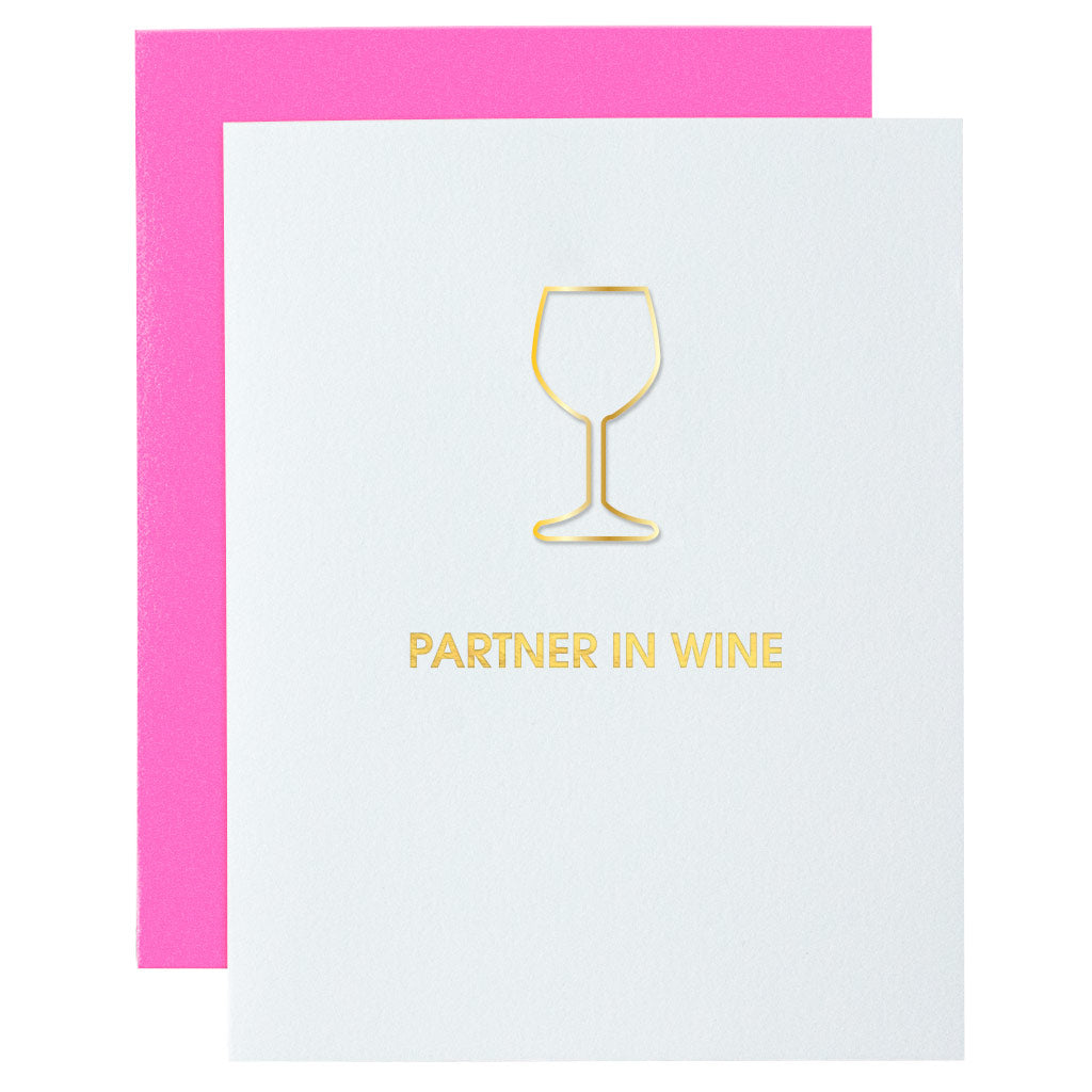 Partner in Wine - Paper Clip Letterpress Card