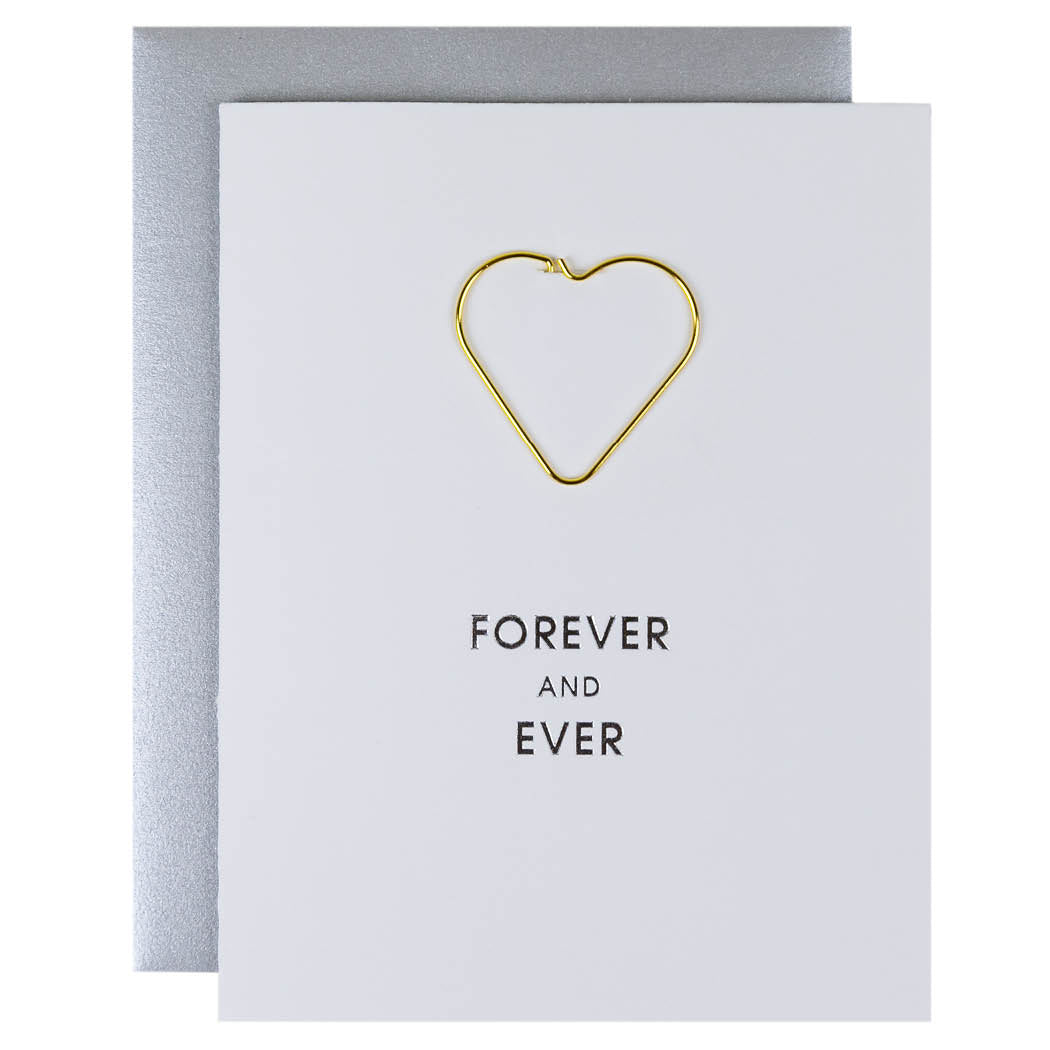 Forever and Ever - Heart Paper Clip Letterpress Card