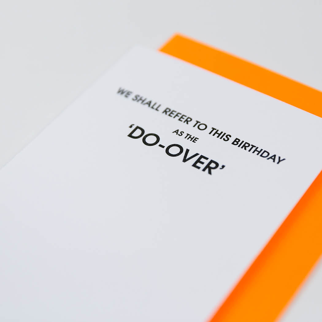 The Do-Over Birthday - Letterpress Card