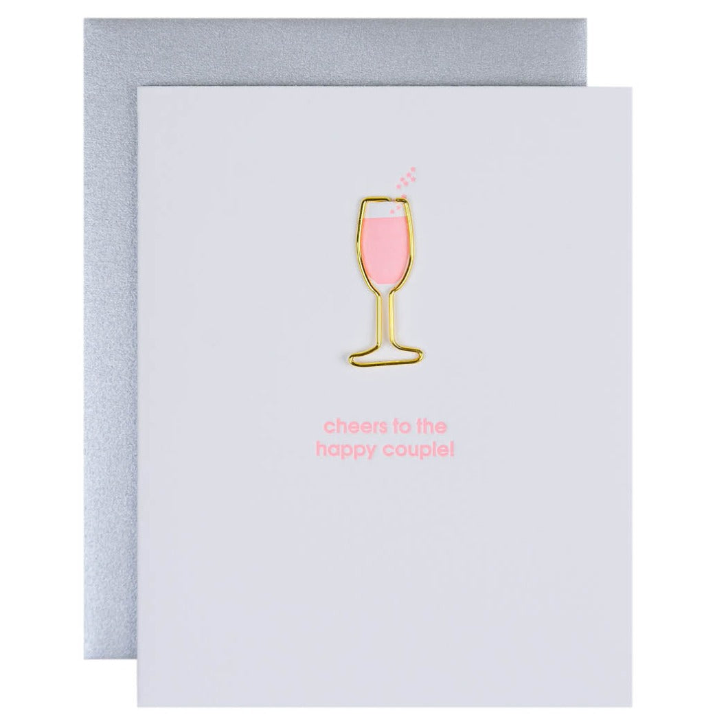 Cheers to the Happy Couple - Paper Clip Letterpress Card