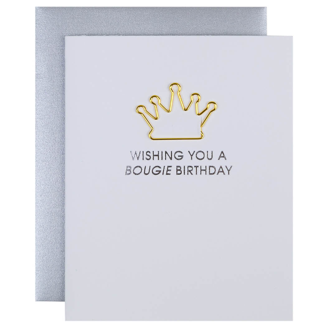 Wishing You A Bougie Birthday - Paper Clip Letterpress Card