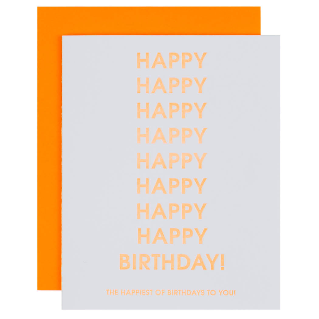 The Happiest of Birthdays to You - Letterpress Card