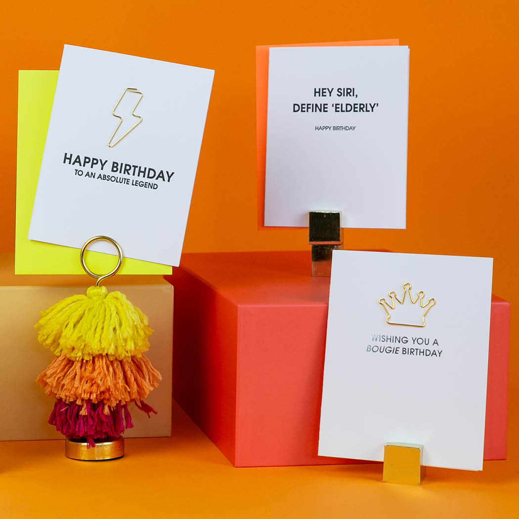 Hey Siri, Define "Elderly" Happy Birthday -  Letterpress Card