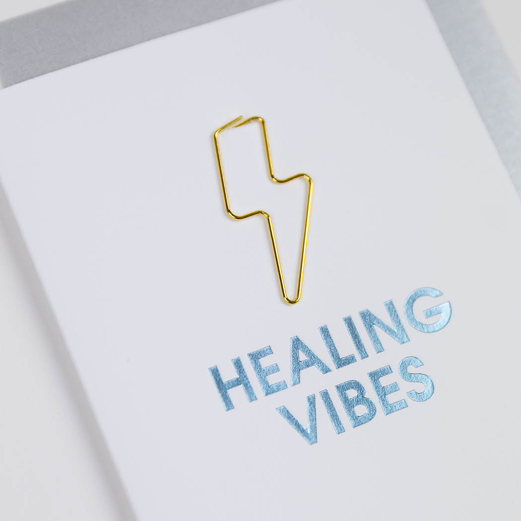 Healing Vibes - Paper Clip Letterpress Card