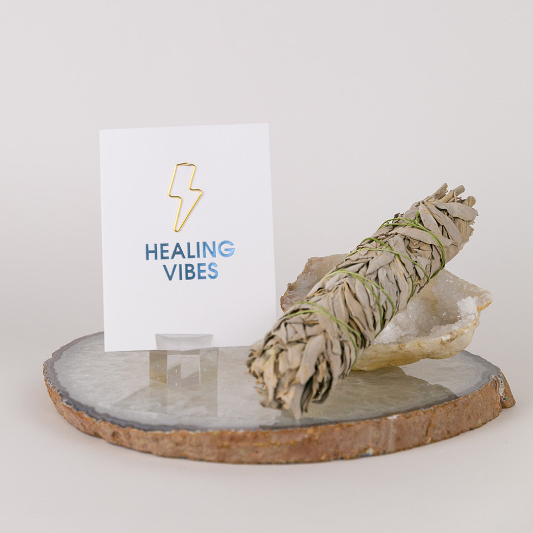 Healing Vibes - Paper Clip Letterpress Card