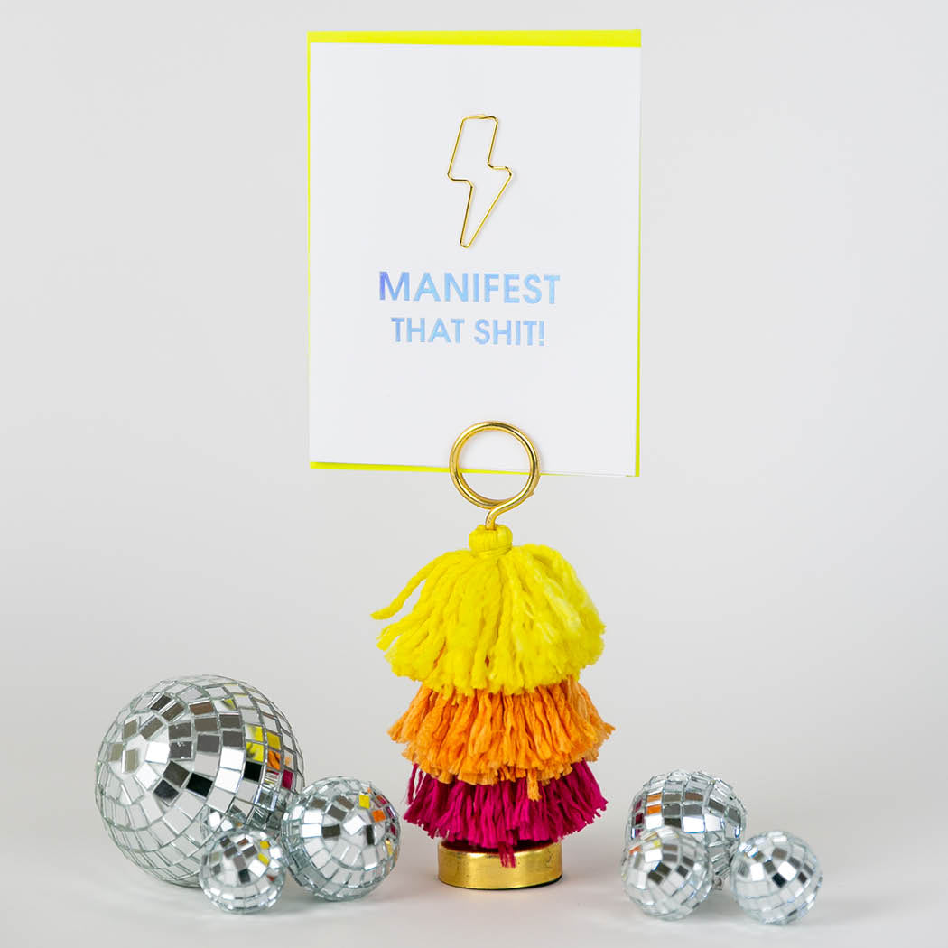Manifest that Shit - Paper Clip Letterpress Card