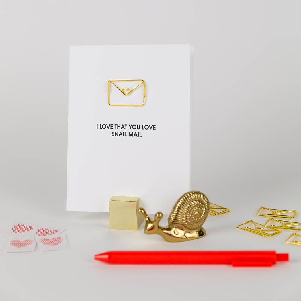 I Love That You Love Snail Mail - Paper Clip Letterpress Card
