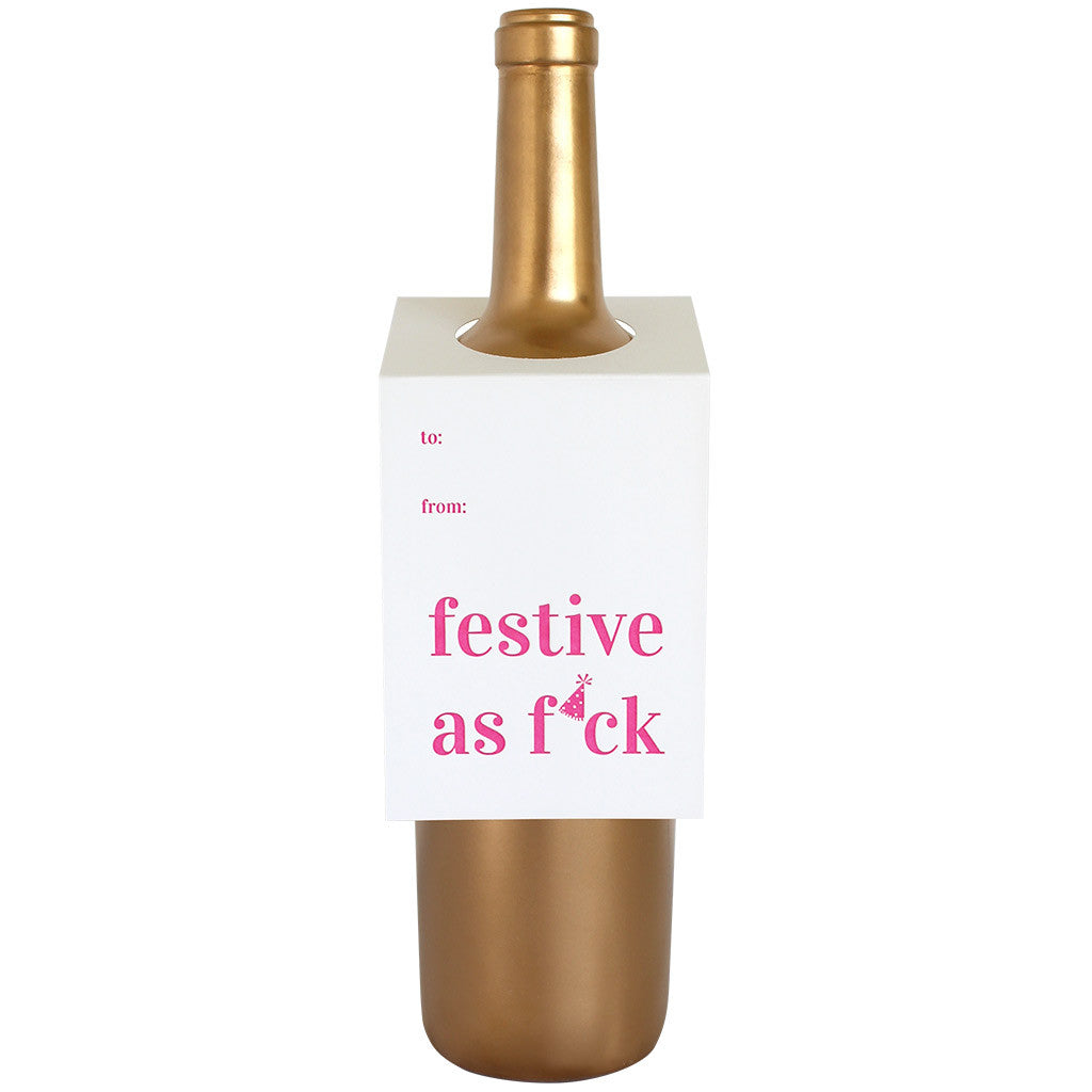 Festive As Fuck Wine & Spirit Tag