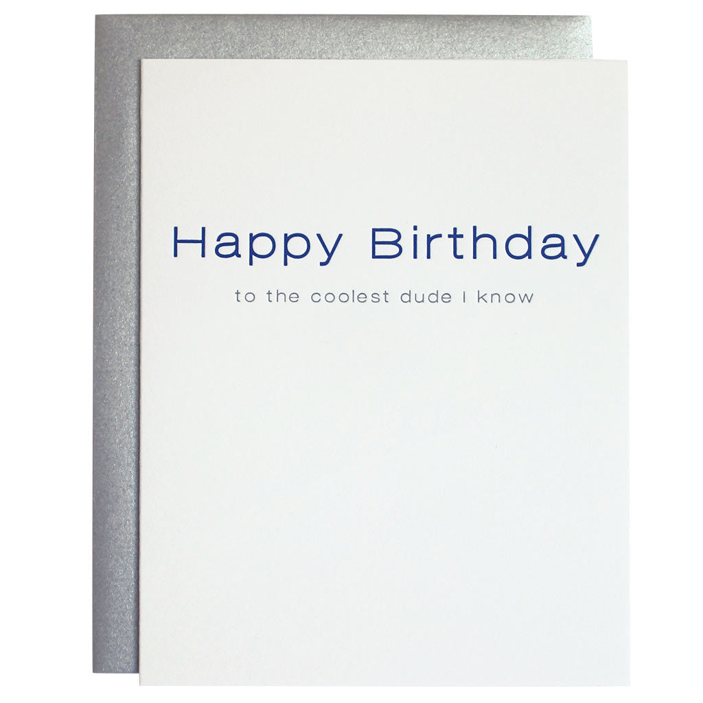 Coolest Dude Birthday - Letterpress Card