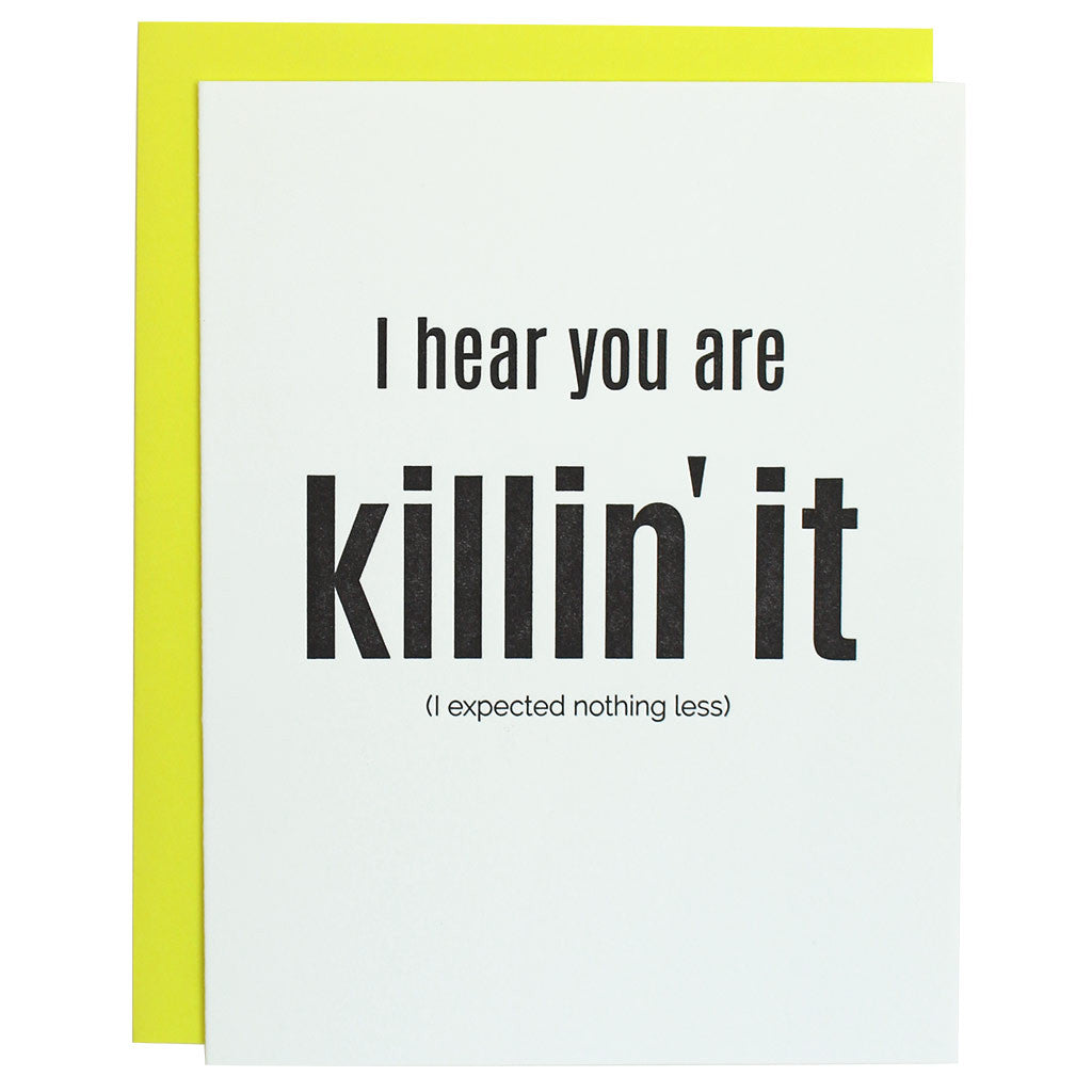 Killin' It - Letterpress Card