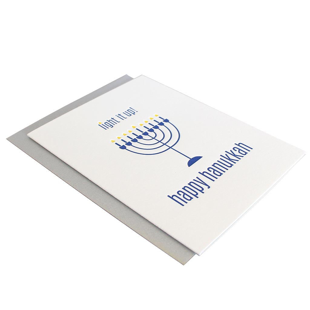 Light It Up Happy Hannukah Greeting Card Side View