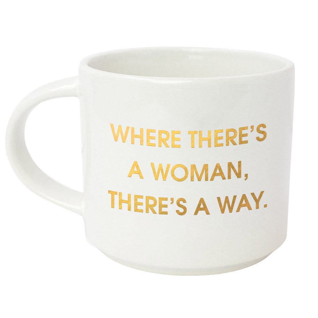 Chez Gagne Chez Gagné Where There's a Woman There's A Way Metallic Gold Mug