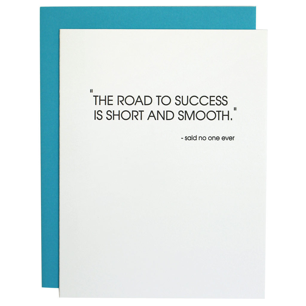 Road to Success Encouragement Letterpress Card