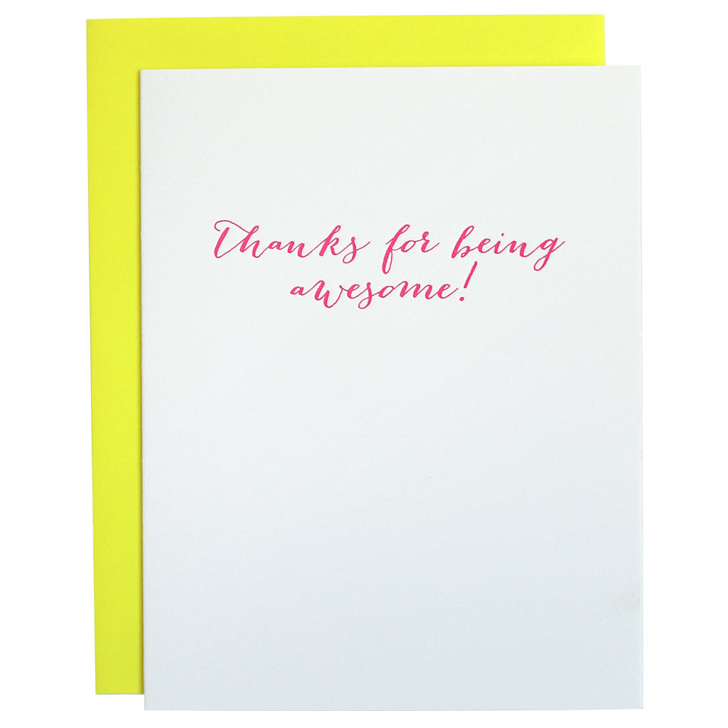 Thanks for Being Awesome - Letterpress Card
