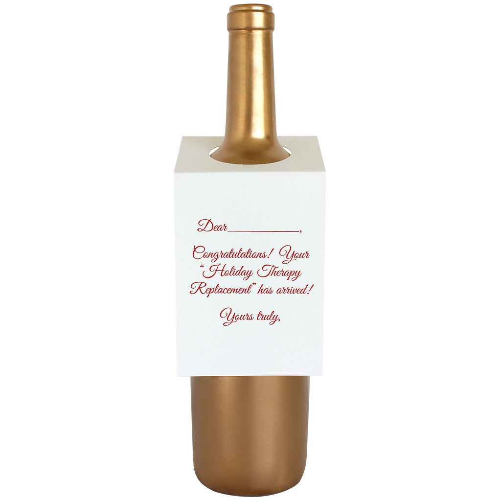 Your Holiday Therapy Replacement Wine & Spirit Tag