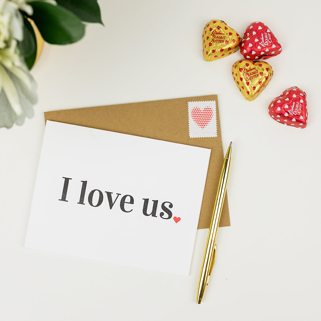 I Love Us - Letterpress Card
