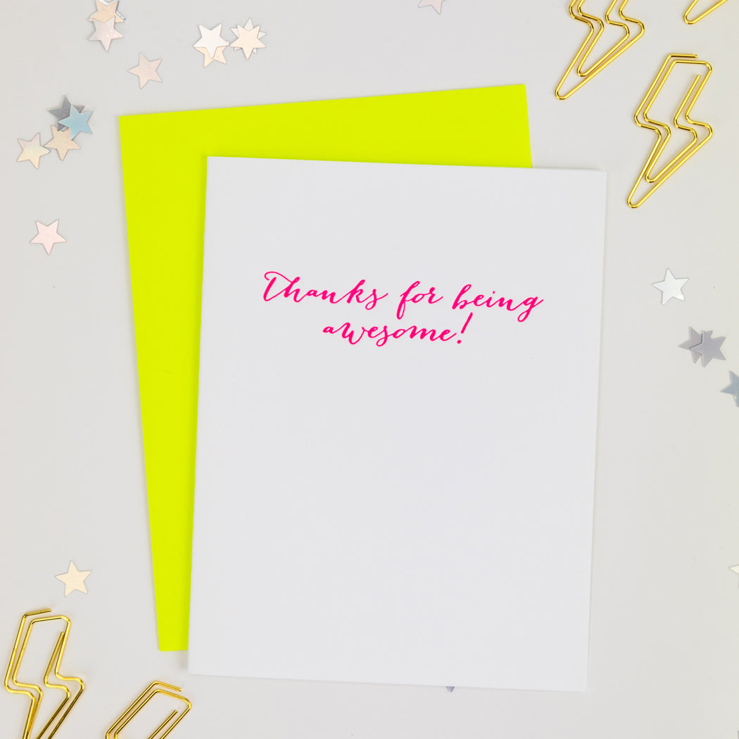 Thanks for Being Awesome - Letterpress Card