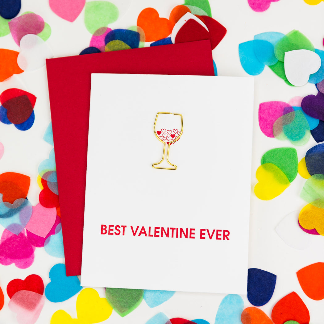 Best Valentine Ever - Paper Clip Letterpress Card