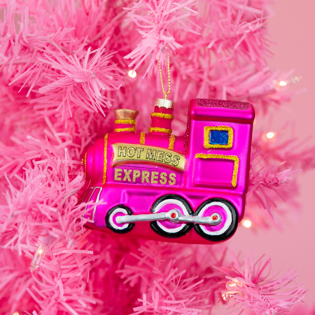 Hot Mess Express - Locomotive Train - Glass Blown Holiday Ornament