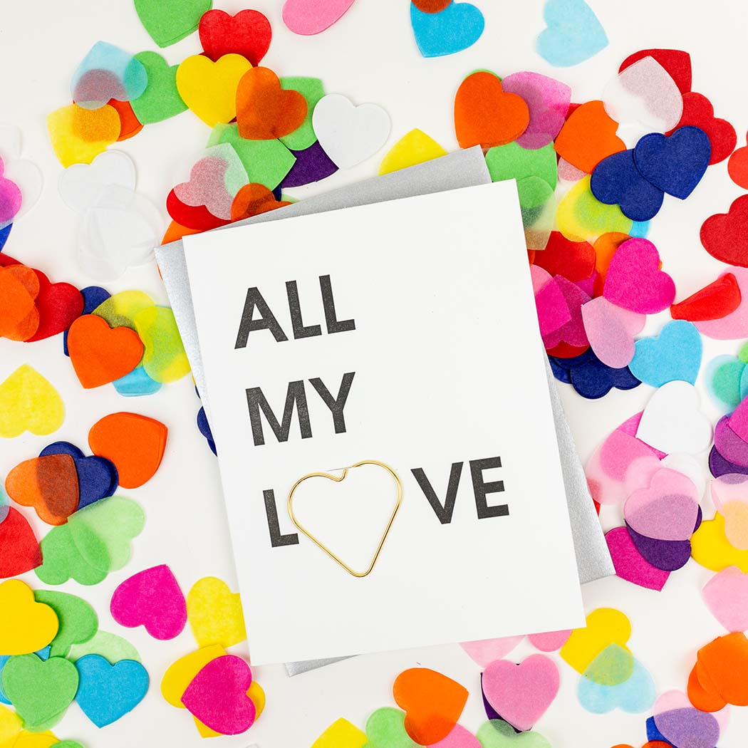All My Love - Paper Clip Letterpress Card