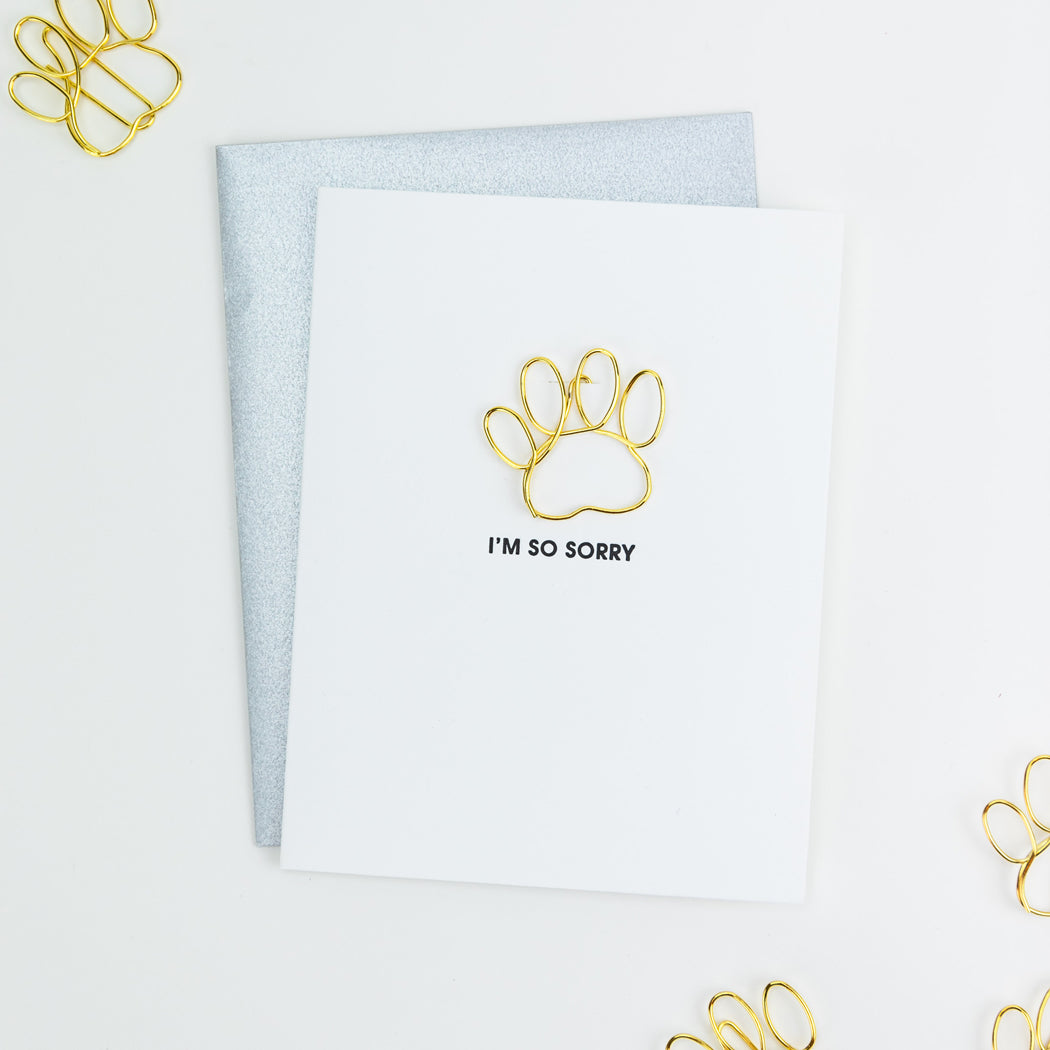 I'm So Sorry Pet - Paper Clip Letterpress Card