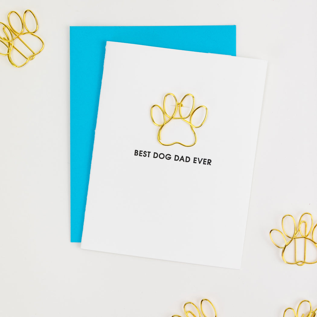 Best Dog Dad Ever - Paper Clip Letterpress Card
