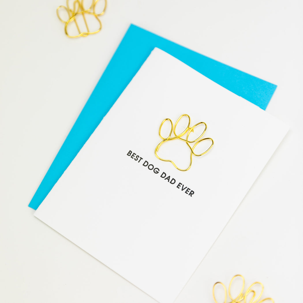Best Dog Dad Ever - Paper Clip Letterpress Card