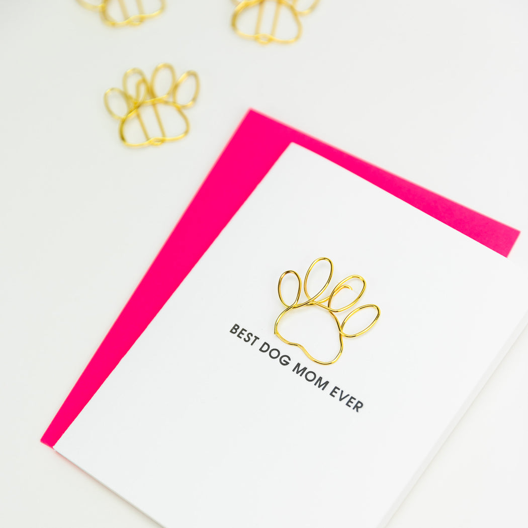 Best Dog Mom Ever - Paper Clip Letterpress Card