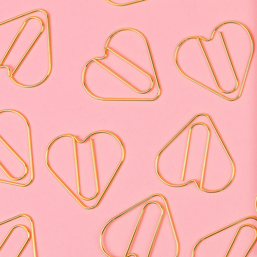Heart - 25 Gold Paperclips