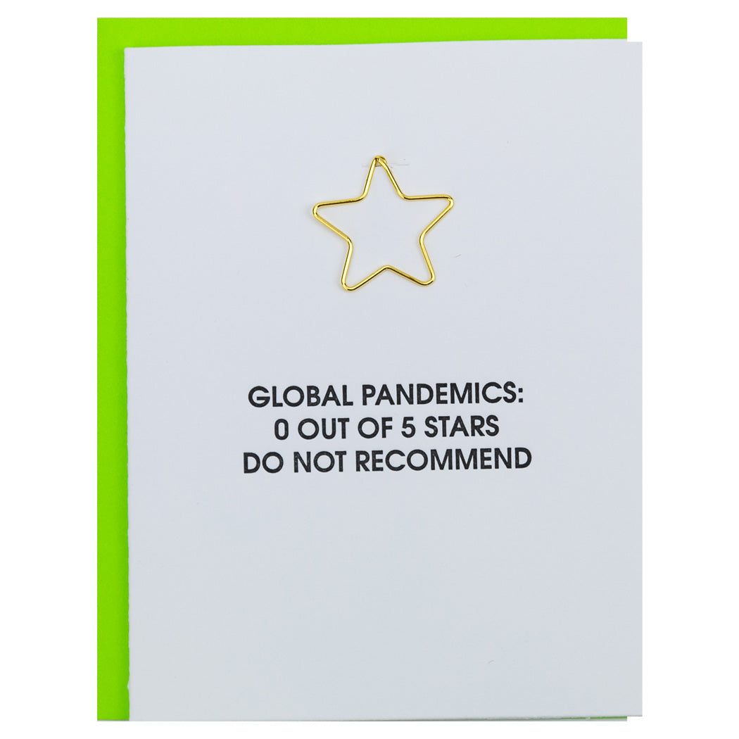 Global Pandemics 0 out of 5 Stars. Do not Recommend - Paper Clip Letterpress Card