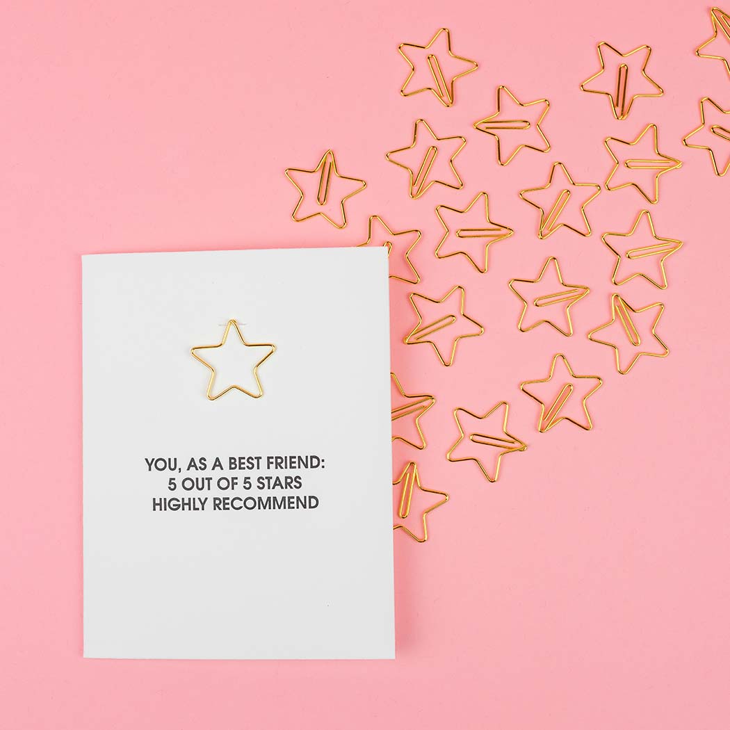 You, as a Best Friend 5 out of 5 Stars. Highly Recommend - Paper Clip Letterpress Card