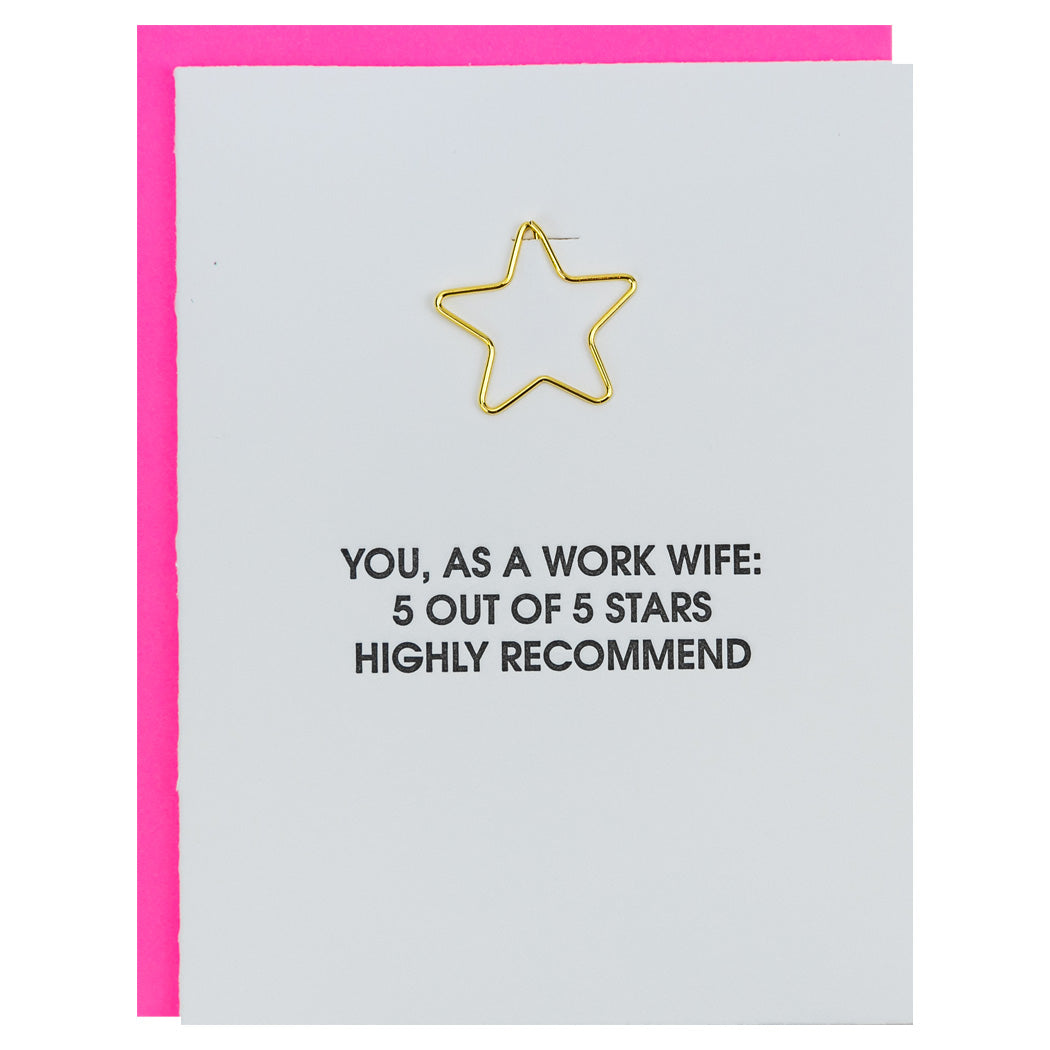 You, as a Work Wife 5 out of 5 Stars. Highly Recommend - Paper Clip Letterpress Card