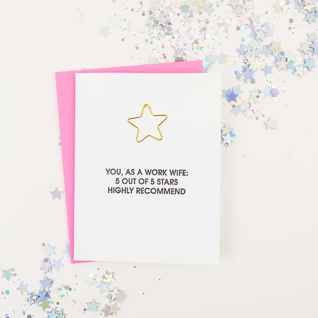 You, as a Work Wife 5 out of 5 Stars. Highly Recommend - Paper Clip Letterpress Card