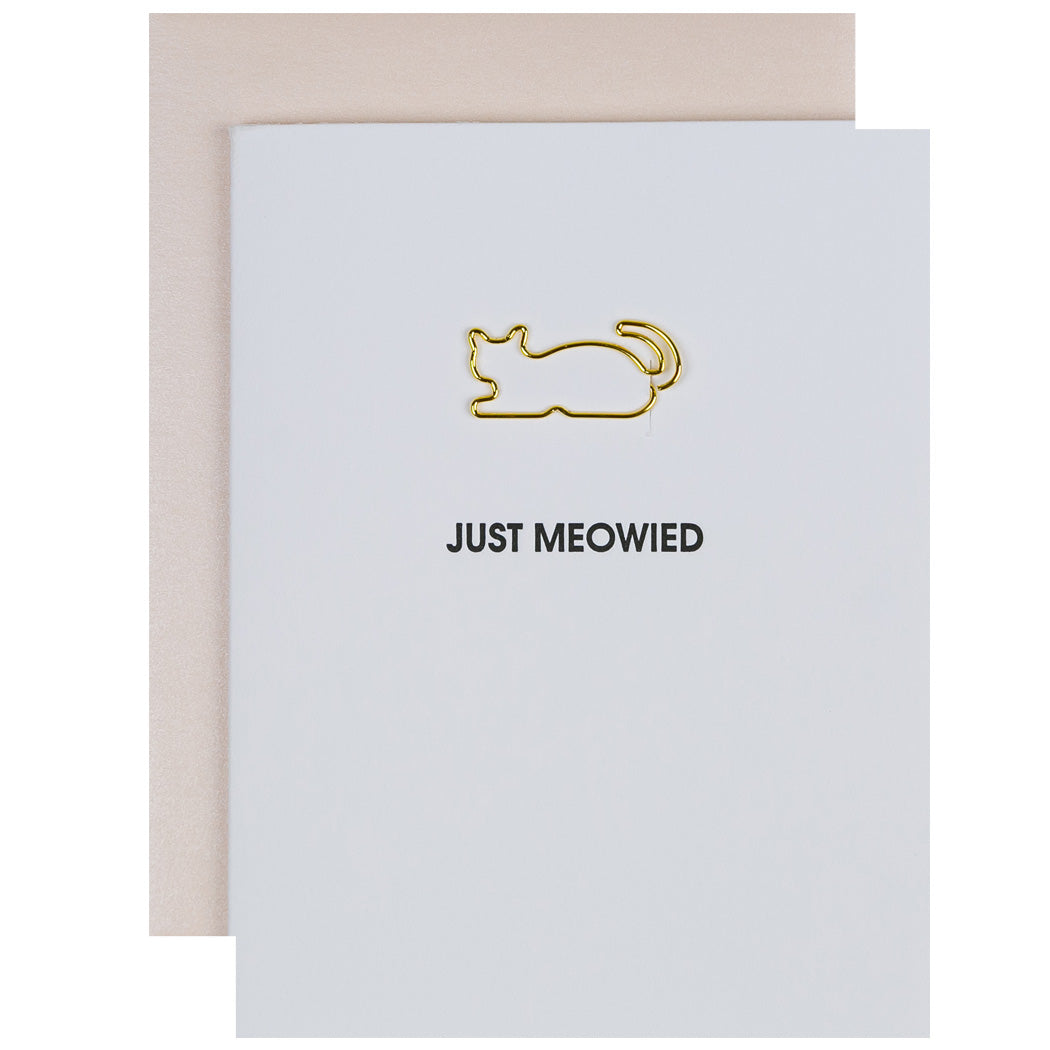 Just Meowied - Cat Paper Clip Letterpress Card