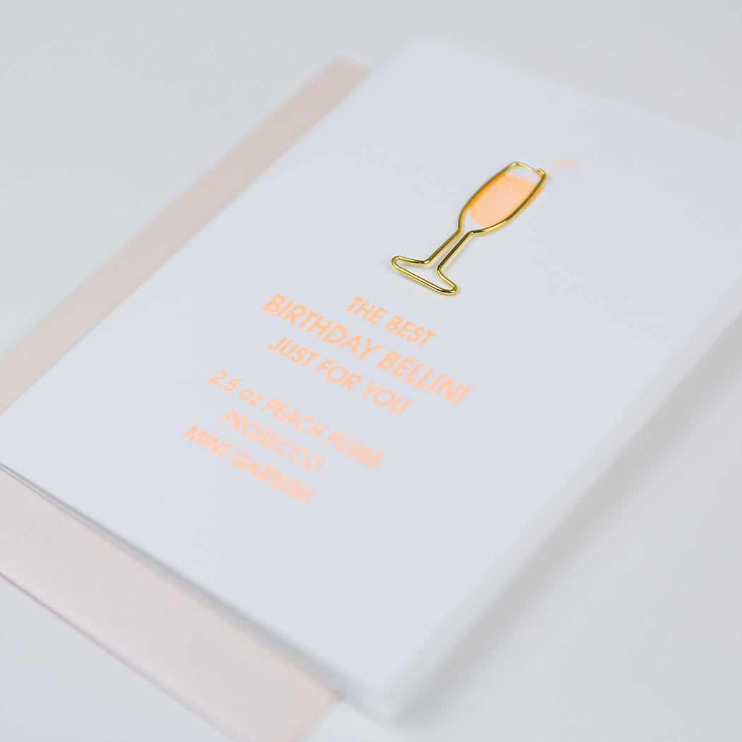 Best Birthday Bellini - Paper Clip Letterpress Card