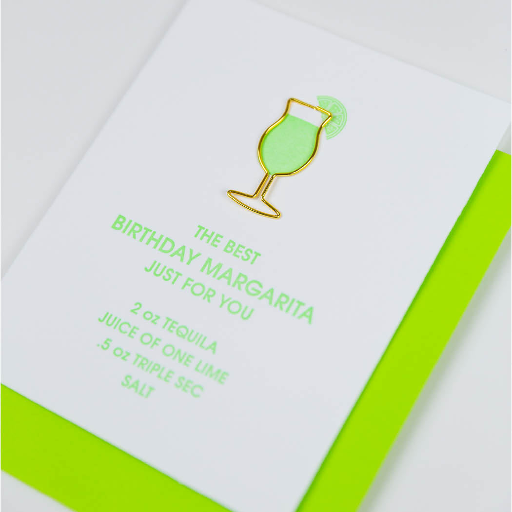 Best Birthday Margarita - Paper Clip Letterpress Card
