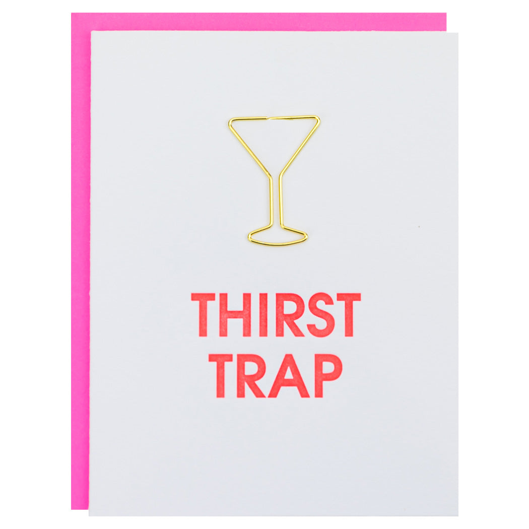 Thirst Trap - Martini Paper Clip Letterpress Card