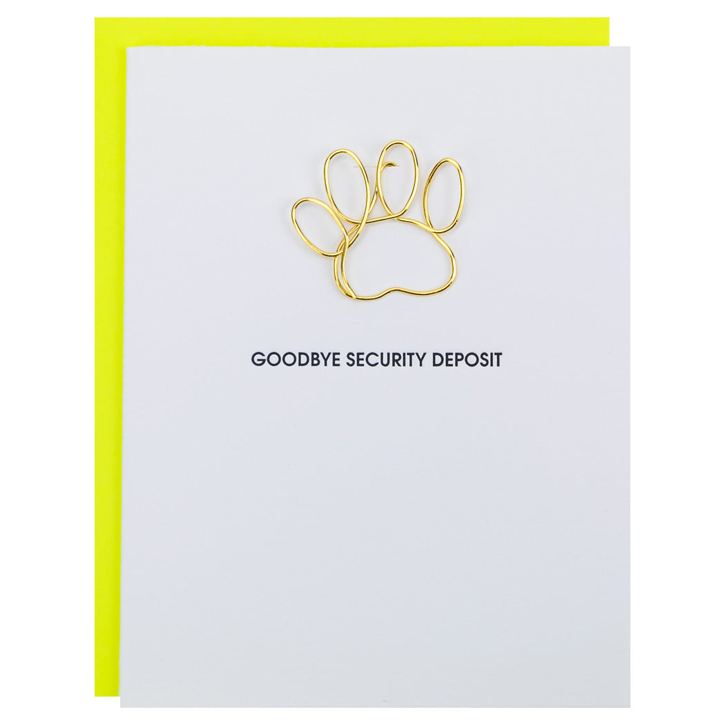 Goodbye Security Deposit - Paper Clip Letterpress Card