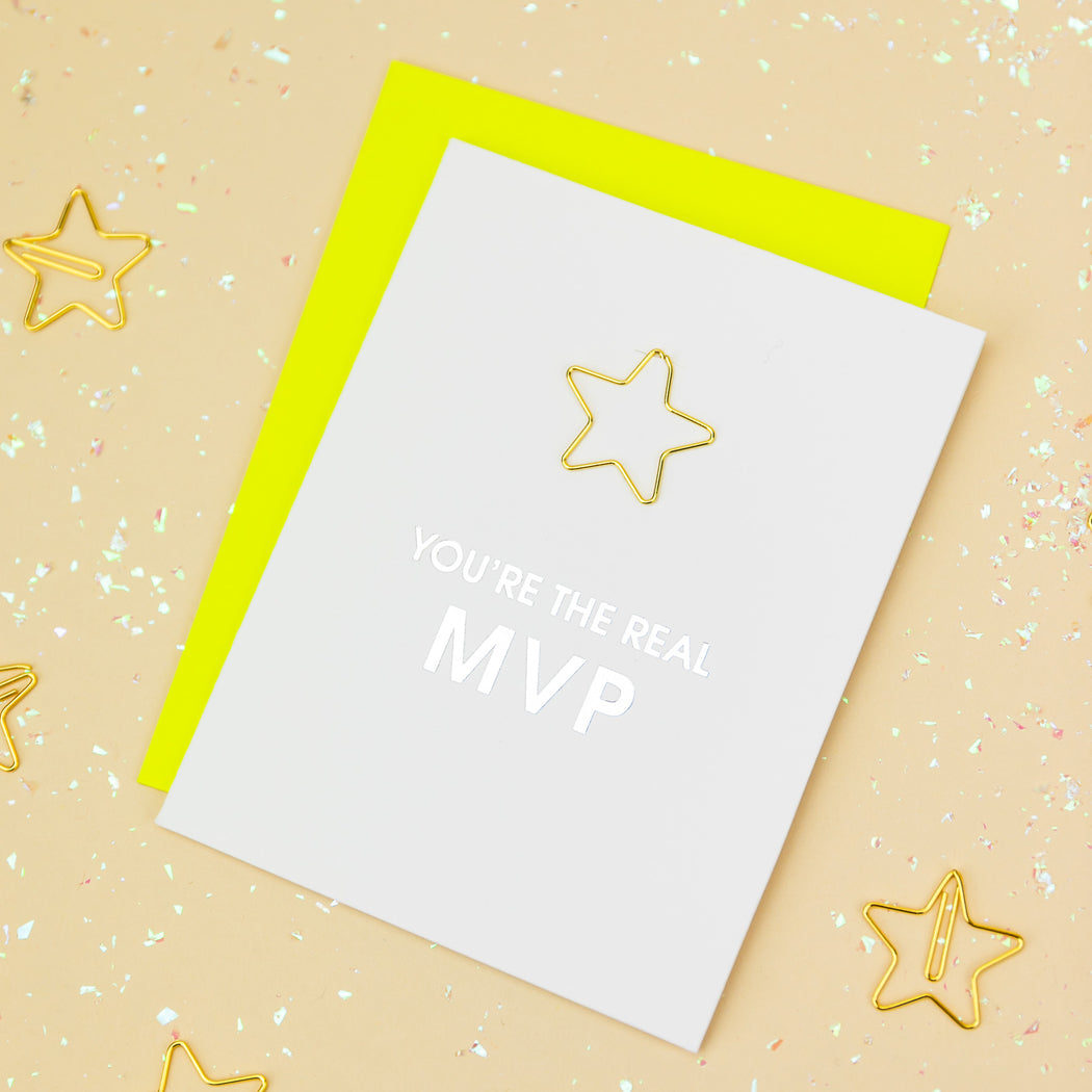 You're The Real MVP - Paper Clip Letterpress Card