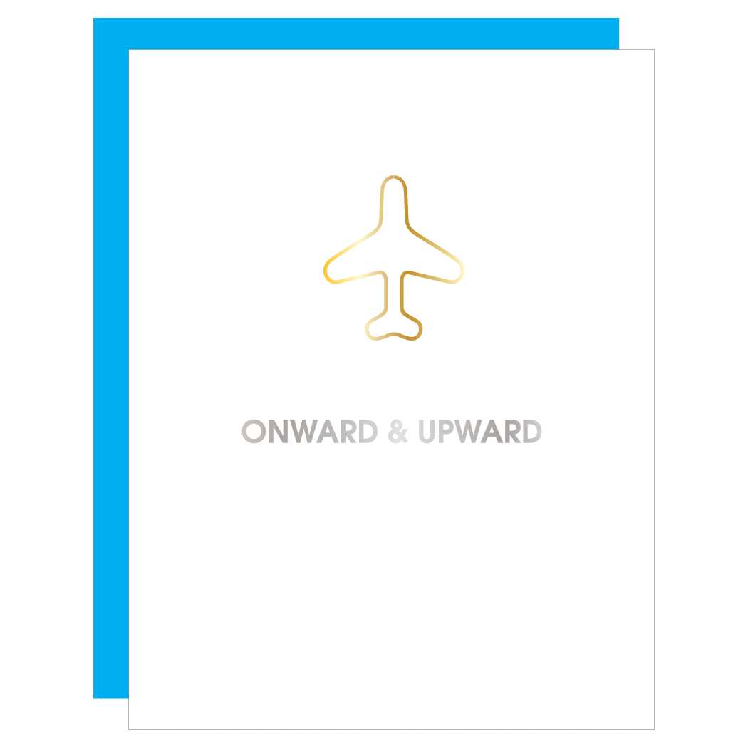 Onward & Upward - Paper Clip Letterpress Card