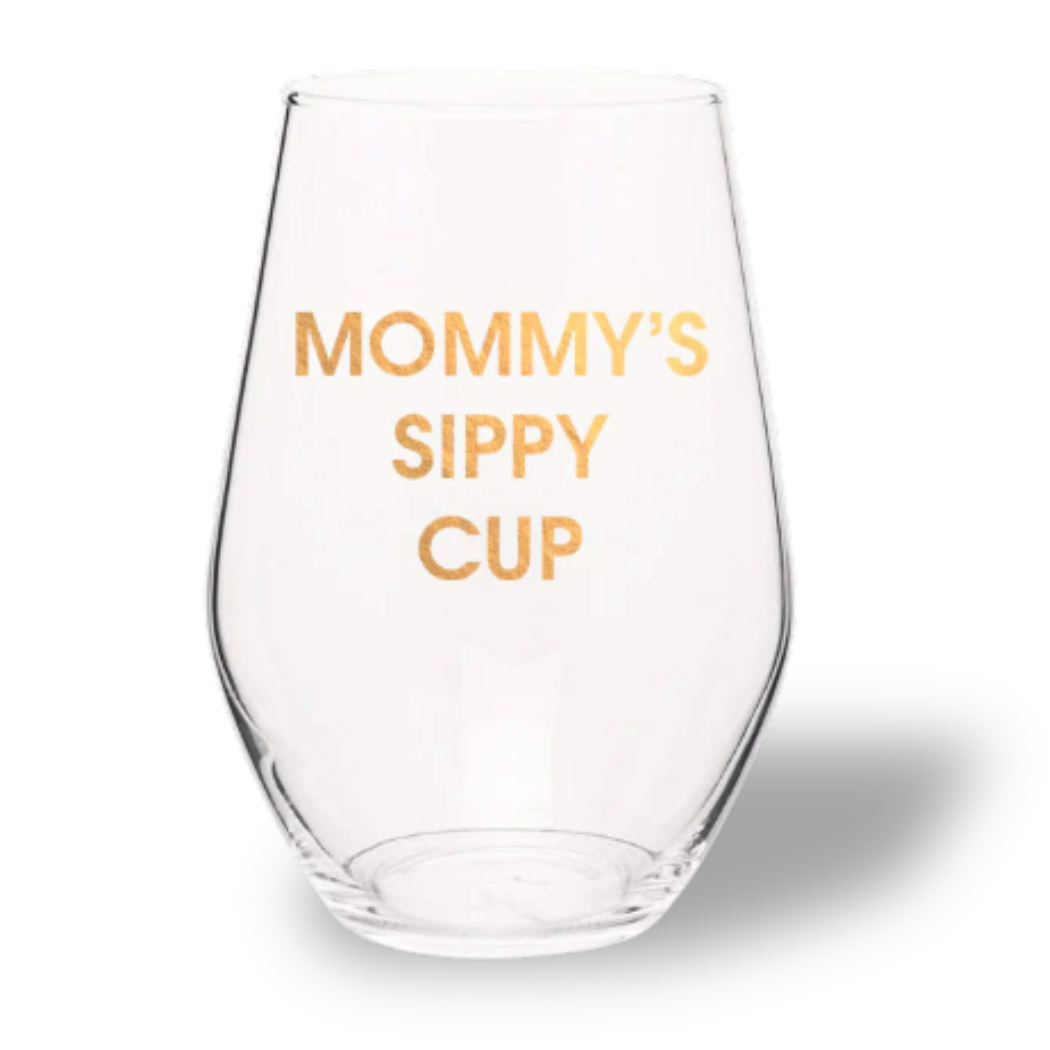 Mommy's Sippy Cup - Gold Foil Stemless Wine Glass - Thumbnail 5