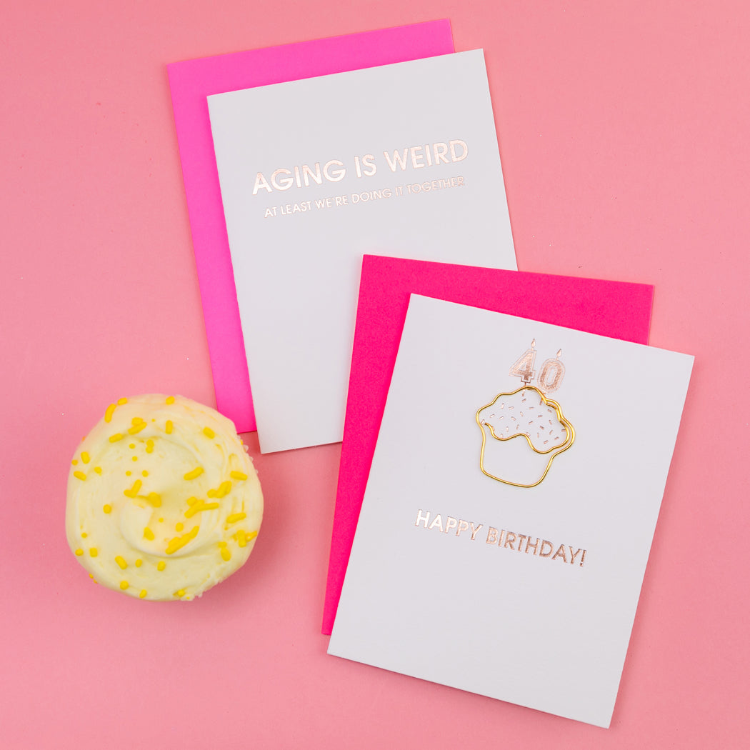 Happy Birthday Candles 40 - Paperclip Letterpress Card