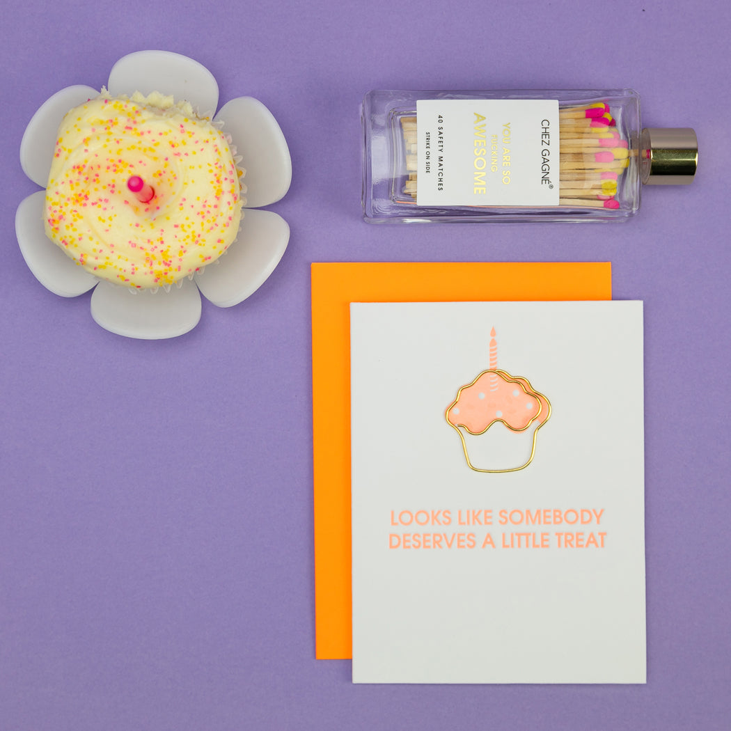 Looks Like Somebody Deserves A Little Treat - Paperclip Letterpress Card