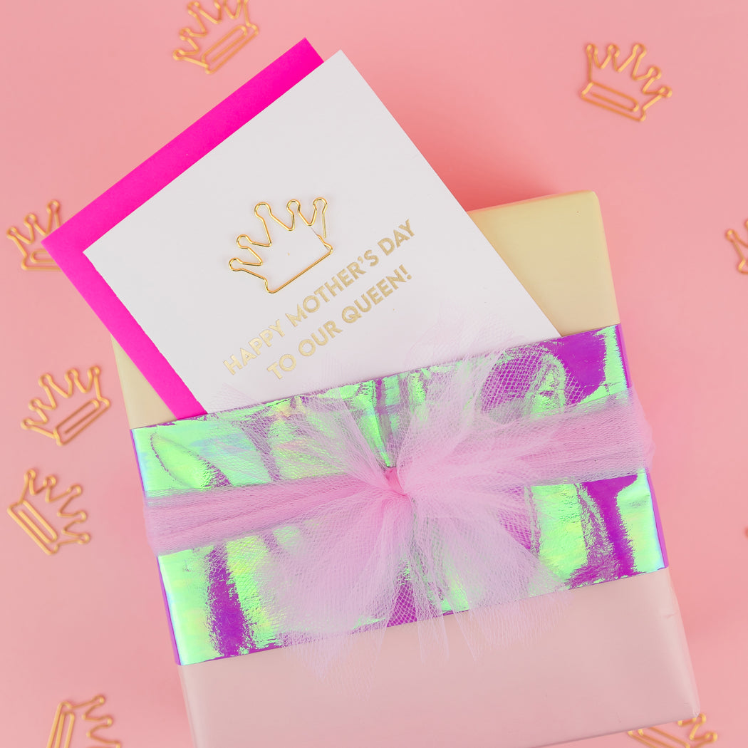 Happy Mother's Day to our Queen - Mom's Day Card - Crown Paper Clip Card